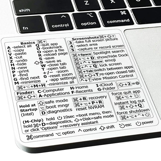 Mac Shortcut Sticker - Mac OS Shortcuts Sticker Laptop Keyboard Shortcuts Stickers for Mac Laptop Compatible with 13-16 Inch Laptop (1)